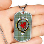 Kelly Scottish Clan Tartan Military Dog Tag Necklace Jewelry