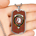 Hepburn Scottish Clan Tartan Military Dog Tag Necklace Jewelry