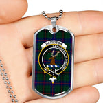 Davidson Modern Scottish Clan Tartan Military Dog Tag Necklace Jewelry