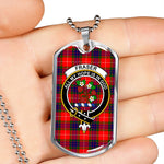 Fraser Modern Scottish Clan Tartan Military Dog Tag Necklace Jewelry