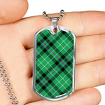 Hibernian FC Scottish Clan Tartan Military Dog Tag Necklace Jewelry