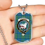 Lockhart Scottish Clan Tartan Military Dog Tag Necklace Jewelry