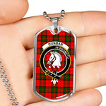 Dunbar Modern Scottish Clan Tartan Military Dog Tag Necklace Jewelry