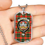 MacLachlan Hunting Modern Scottish Clan Tartan Military Dog Tag Necklace Jewelry