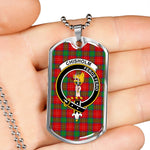 Chisholm Scottish Clan Tartan Military Dog Tag Necklace Jewelry