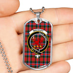 MacDuff Modern Scottish Clan Tartan Military Dog Tag Necklace Jewelry