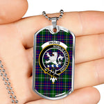 Inglis Modern Scottish Clan Tartan Military Dog Tag Necklace Jewelry