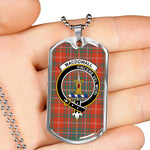 MacDougall Garthland Ancient Scottish Clan Tartan Military Dog Tag Necklace Jewelry