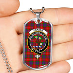 Fraser Scottish Clan Tartan Military Dog Tag Necklace Jewelry