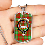 Grierson Scottish Clan Tartan Military Dog Tag Necklace Jewelry