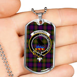 MacDonell Of Glengarry Modern Scottish Clan Tartan Military Dog Tag Necklace Jewelry
