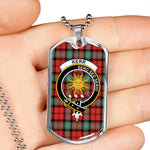 Kerr Ancient Scottish Clan Tartan Military Dog Tag Necklace Jewelry