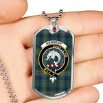 Kennedy Modern Scottish Clan Tartan Military Dog Tag Necklace Jewelry