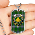 Pringle Scottish Clan Tartan Military Dog Tag Necklace Jewelry