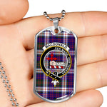 MacDonald Sleat Dress Modern Scottish Clan Tartan Military Dog Tag Necklace Jewelry