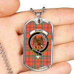 Munro Ancient Scottish Clan Tartan Military Dog Tag Necklace Jewelry