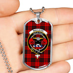 MacLeod Of Raasay Scottish Clan Tartan Military Dog Tag Necklace Jewelry