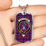 Montgomery Modern Scottish Clan Tartan Military Dog Tag Necklace Jewelry