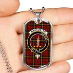 MacAlister Of Skye Scottish Clan Tartan Military Dog Tag Necklace Jewelry
