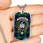 MacDonald Clan Ranald Of The Isles Hunting Modern Scottish Clan Tartan Military Dog Tag Necklace Jewelry