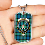 Gunn Ancient Scottish Clan Tartan Military Dog Tag Necklace Jewelry