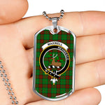 Maxwell Hunting Scottish Clan Tartan Military Dog Tag Necklace Jewelry