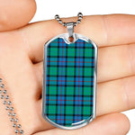 Flower Of Scotland Scottish Clan Tartan Military Dog Tag Necklace Jewelry