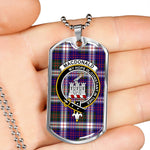MacDonald Clan Ranald Dress Modern Scottish Clan Tartan Military Dog Tag Necklace Jewelry