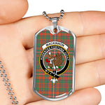 MacKinnon Ancient Scottish Clan Tartan Military Dog Tag Necklace Jewelry