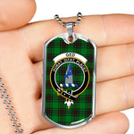 Ged Scottish Clan Tartan Military Dog Tag Necklace Jewelry