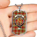 Chattan Scottish Clan Tartan Military Dog Tag Necklace Jewelry