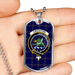 Crichton Scottish Clan Tartan Military Dog Tag Necklace Jewelry