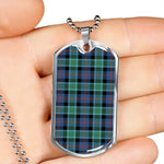 MacTaggart Scottish Clan Tartan Military Dog Tag Necklace Jewelry