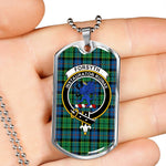 Forsyth Ancient Scottish Clan Tartan Military Dog Tag Necklace Jewelry