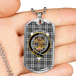 Drummond Grey Scottish Clan Tartan Military Dog Tag Necklace Jewelry