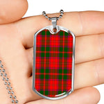 Crief District Scottish Clan Tartan Military Dog Tag Necklace Jewelry