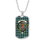 Melville Ancient Scottish Clan Tartan Military Dog Tag Necklace Jewelry