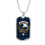 Hutton Scottish Clan Tartan Military Dog Tag Necklace Jewelry