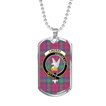 Lindsay Ancient Scottish Clan Tartan Military Dog Tag Necklace Jewelry