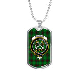 Kinnear Scottish Clan Tartan Military Dog Tag Necklace Jewelry