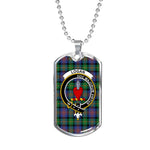 Logan Ancient Scottish Clan Tartan Military Dog Tag Necklace Jewelry