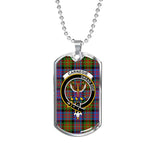 Carnegie Ancient Scottish Clan Tartan Military Dog Tag Necklace Jewelry