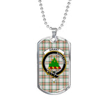 Grant Of Achnarrow Scottish Clan Tartan Military Dog Tag Necklace Jewelry