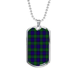 MacKinlay Modern Scottish Clan Tartan Military Dog Tag Necklace Jewelry