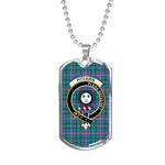 Pitcairn Scottish Clan Tartan Military Dog Tag Necklace Jewelry