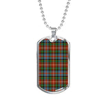 Caledonia Ancient Scottish Clan Tartan Military Dog Tag Necklace Jewelry