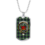 Farquharson Scottish Clan Tartan Military Dog Tag Necklace Jewelry