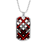Home Scottish Clan Tartan Military Dog Tag Necklace Jewelry