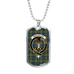 MacLellan Scottish Clan Tartan Military Dog Tag Necklace Jewelry
