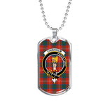 Chisholm Ancient Scottish Clan Tartan Military Dog Tag Necklace Jewelry